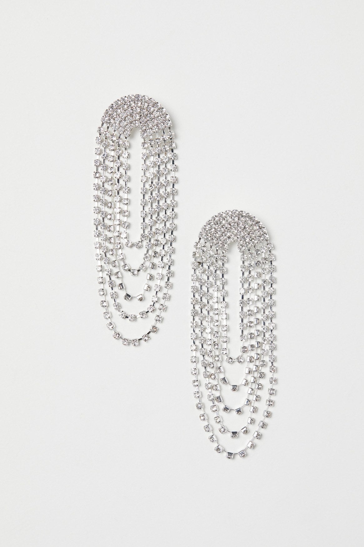 Rhinestone silver earring