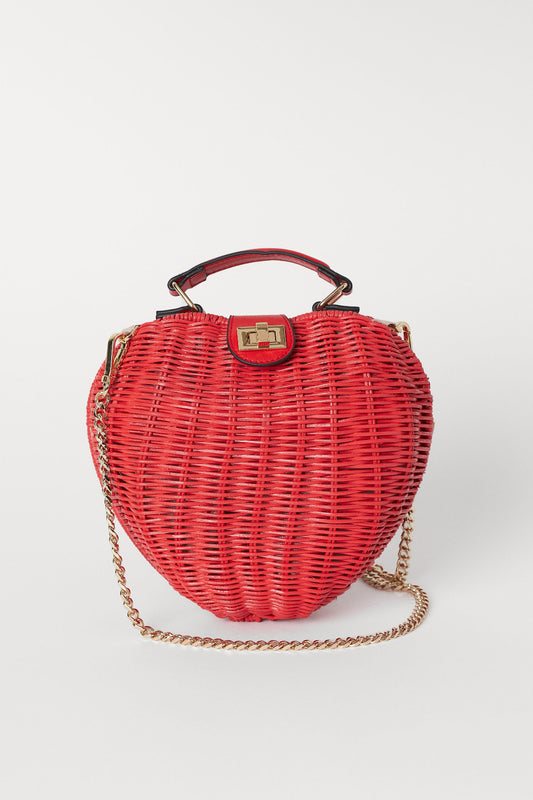 CNY Heart straw bag